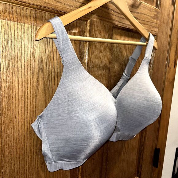 Cacique Lightly Lined No Wire Bra 44DD Grey Heathered Comfort Adjustable - Picture 3 of 6